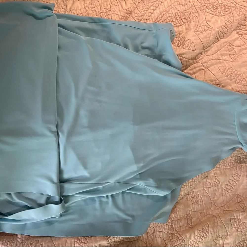 Norma Kamali Blue Halter Slit Gown - Picture 5 of 6